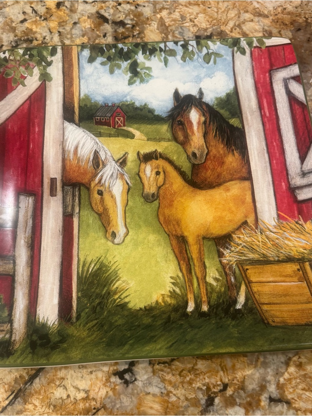 Certified International signed Susan Winget Horses Discontinued Serving Platter